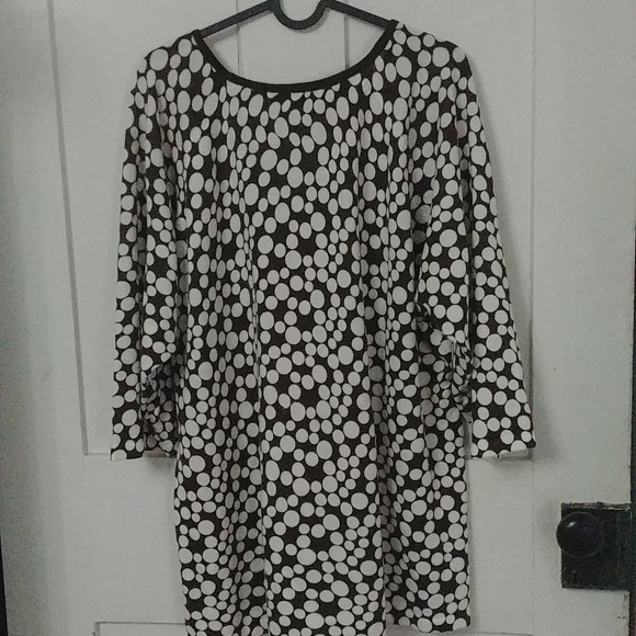 Cathy Daniels Women's Brown and White Polka Dot 3/4 Sleeve Blouse Size 2X - Picture 5 of 5